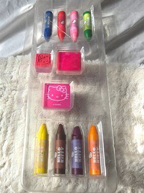 2013 Sanrio Hello Kitty Crayon and Stamp Set, Contents ONLY no box